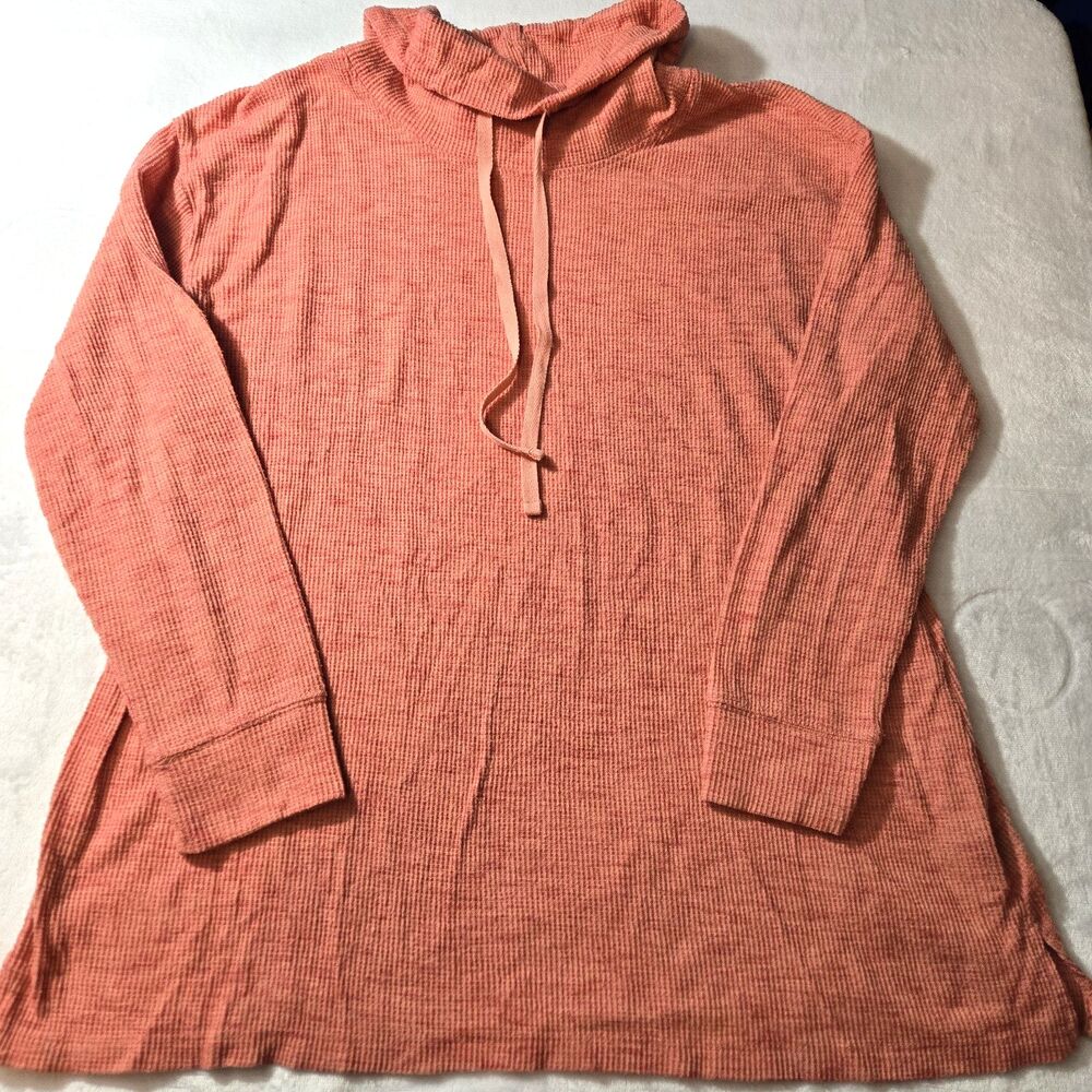 Lane Bryant Womens Size 14 /16 Large Cowl Neck Sweater Drawstring Split Hem